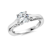 Diamond Solitaire Engagement Ring W/ Spiral Diamond Undergallery